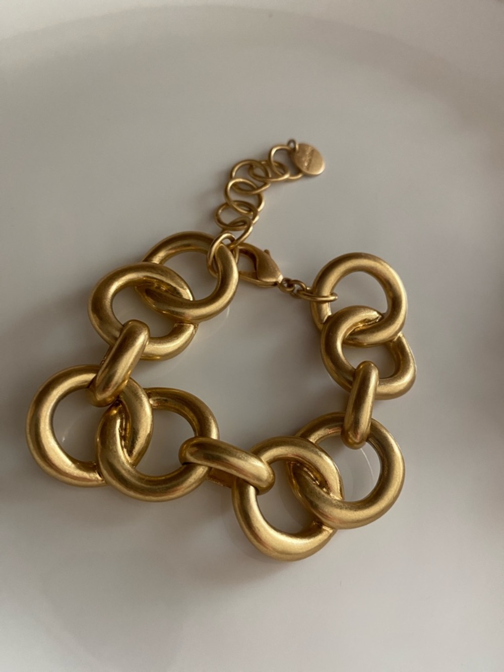 Stella & Dot Matte Gold Oversized Link Bracelet